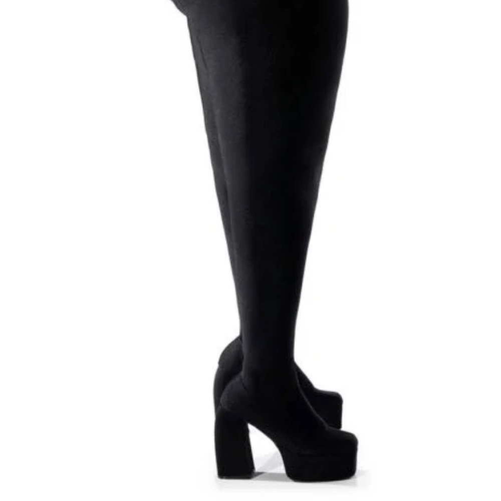 Plus Size Chunky Heel Boot Pants